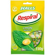 HALLS*CARAMELOS RESPIRAL LIMON MENTA 150G